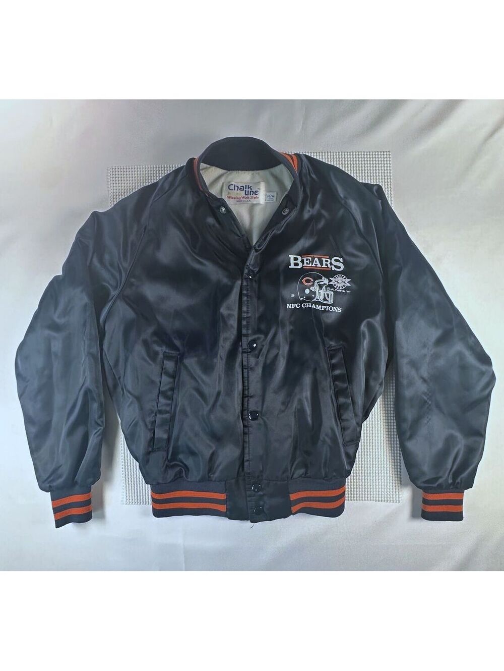 Vintage Chicago Bears Bomber Jacket Youth14/16 Super Bowl XX NFC Champions (169)
